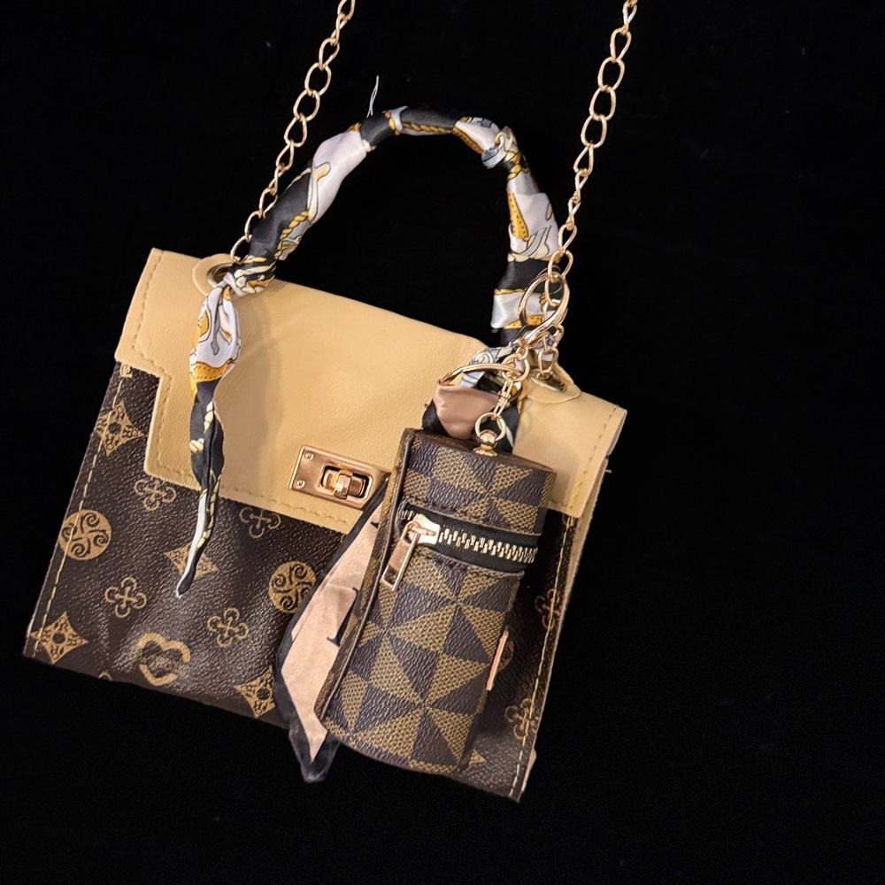 Elegant Brown and Tan Women's Handbag